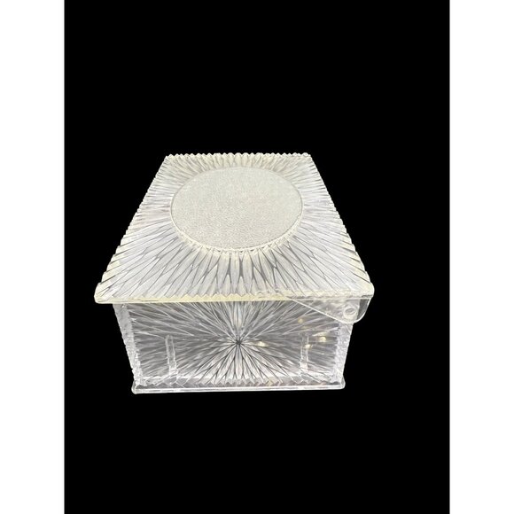 VTG 1950s Clear Lucite Atomic Starburst Jewelry Compartment Box Hong Kong - Picture 8 of 9